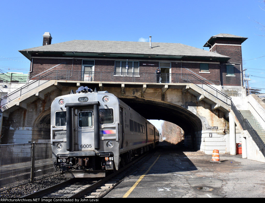 Train # 1713 traveling underneath the Ridge Rd overpass